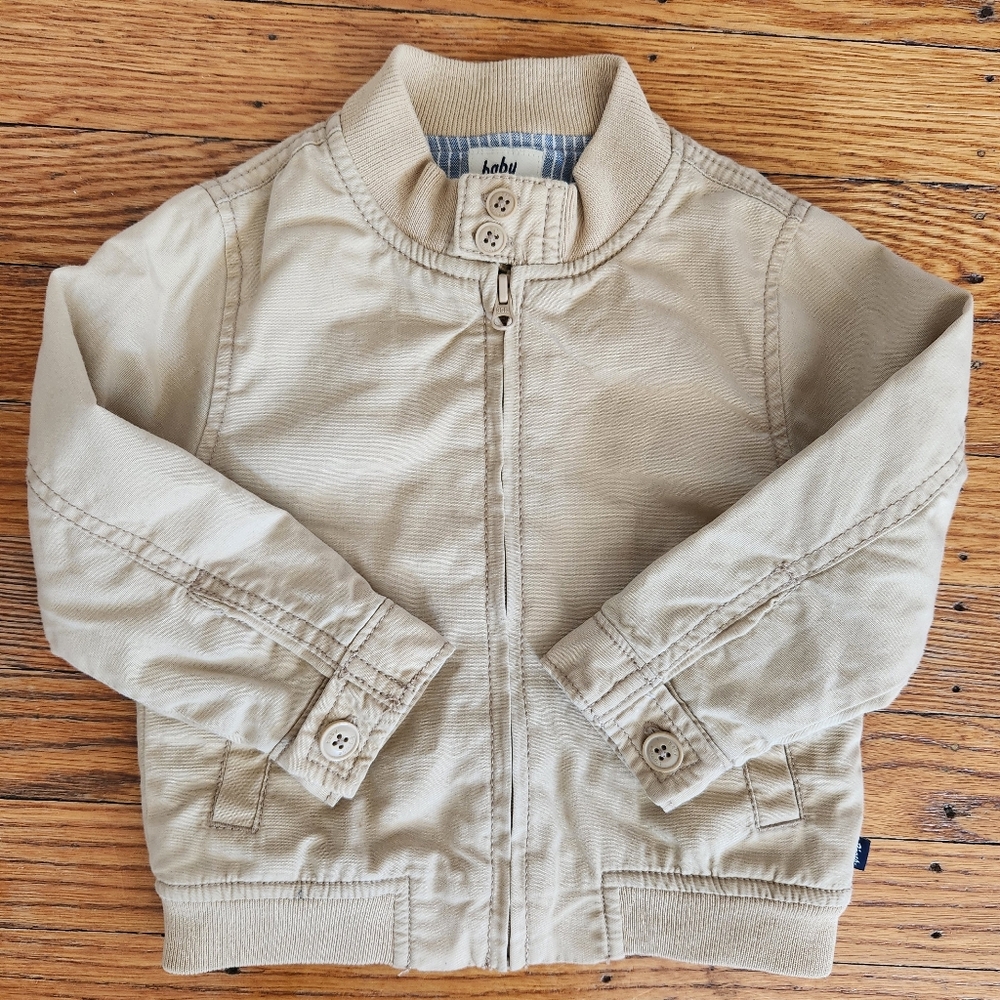 EUC OshKosh baby B'gosh Bomber Jacket- Khaki 12M boy